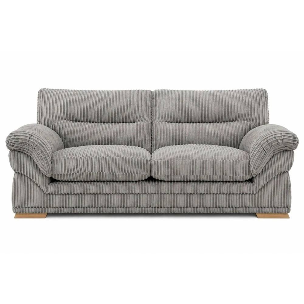 Bliss Furniture Amalfi 3 Seater Claude Sofa Modern Plush Fabric in Grey