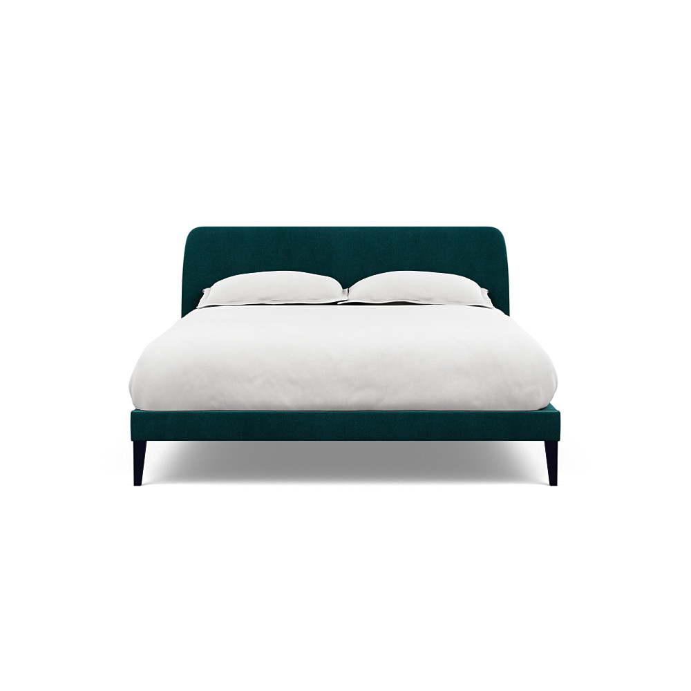 Heal's Wallis Bedstead King Smart Luxe Velvet Ocean Black Feet