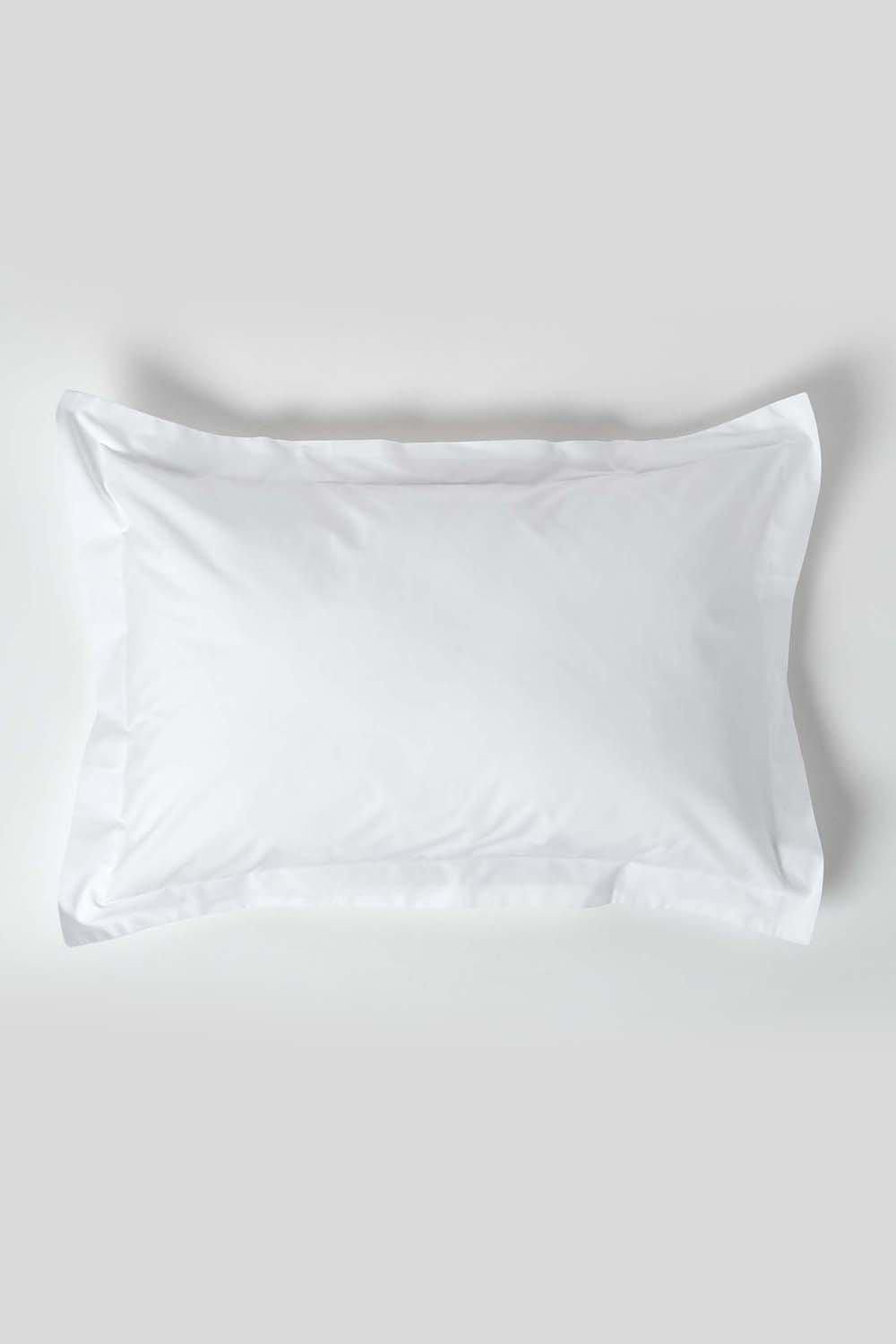 Homescapes Egyptian Cotton Oxford Pillowcase 200 TC, Standard Size in White
