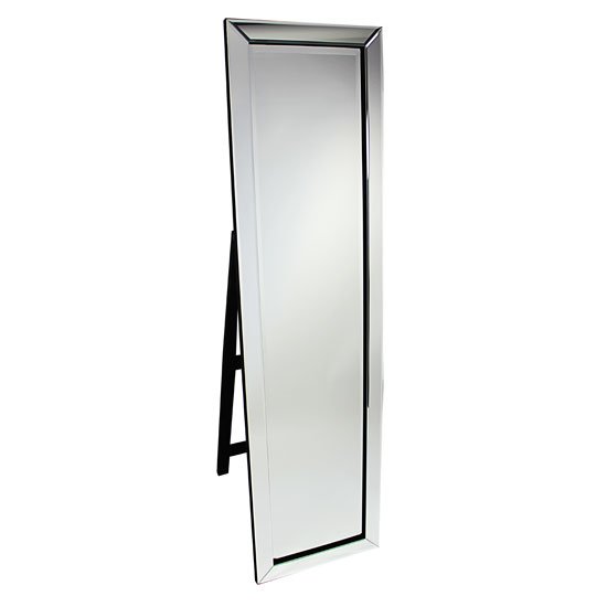 Bevelled Clear Corner Cut Frame Freestanding Mirror