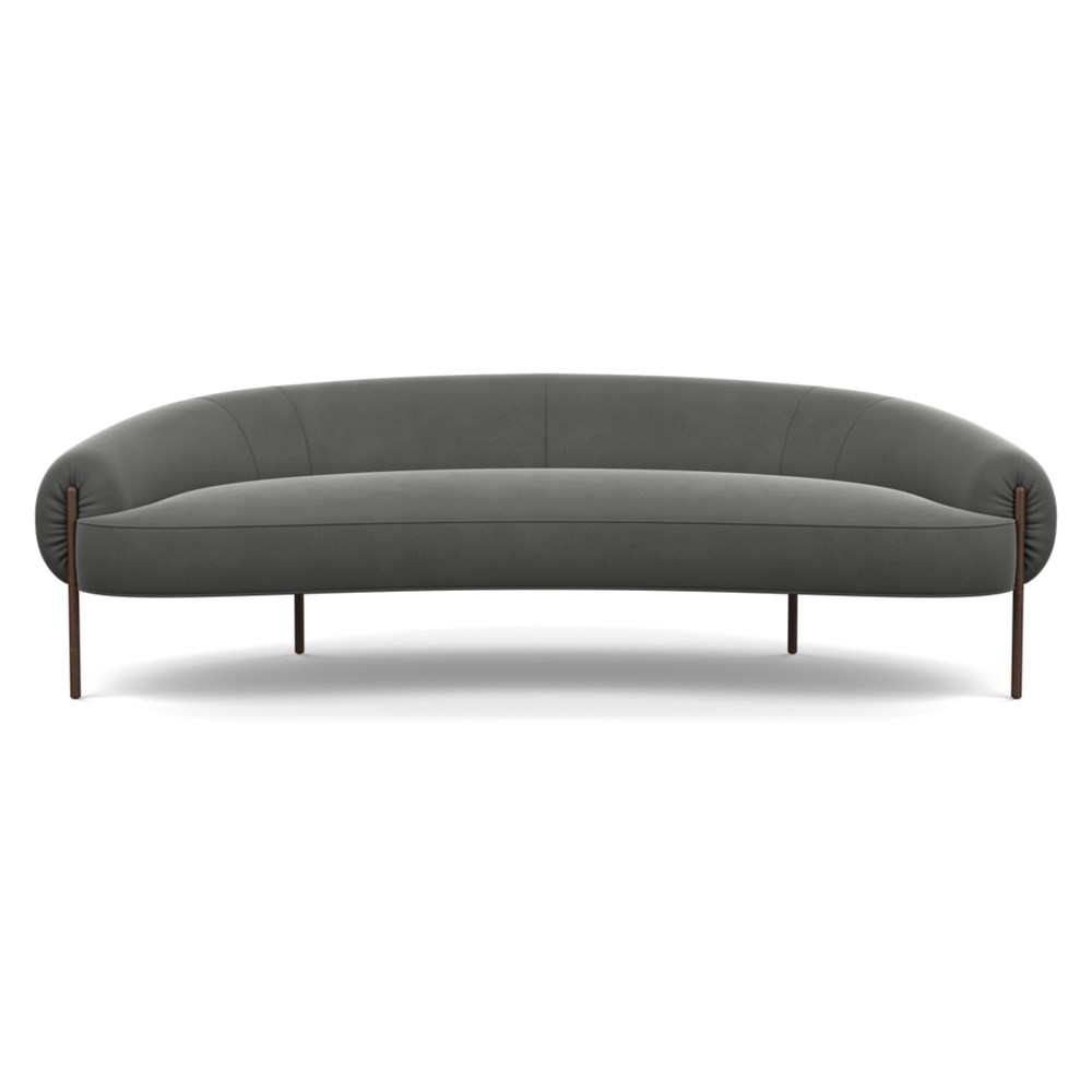 Heal's Isola 3 Seater Sofa Nobilis Velvet Dolphin Bronze Feet