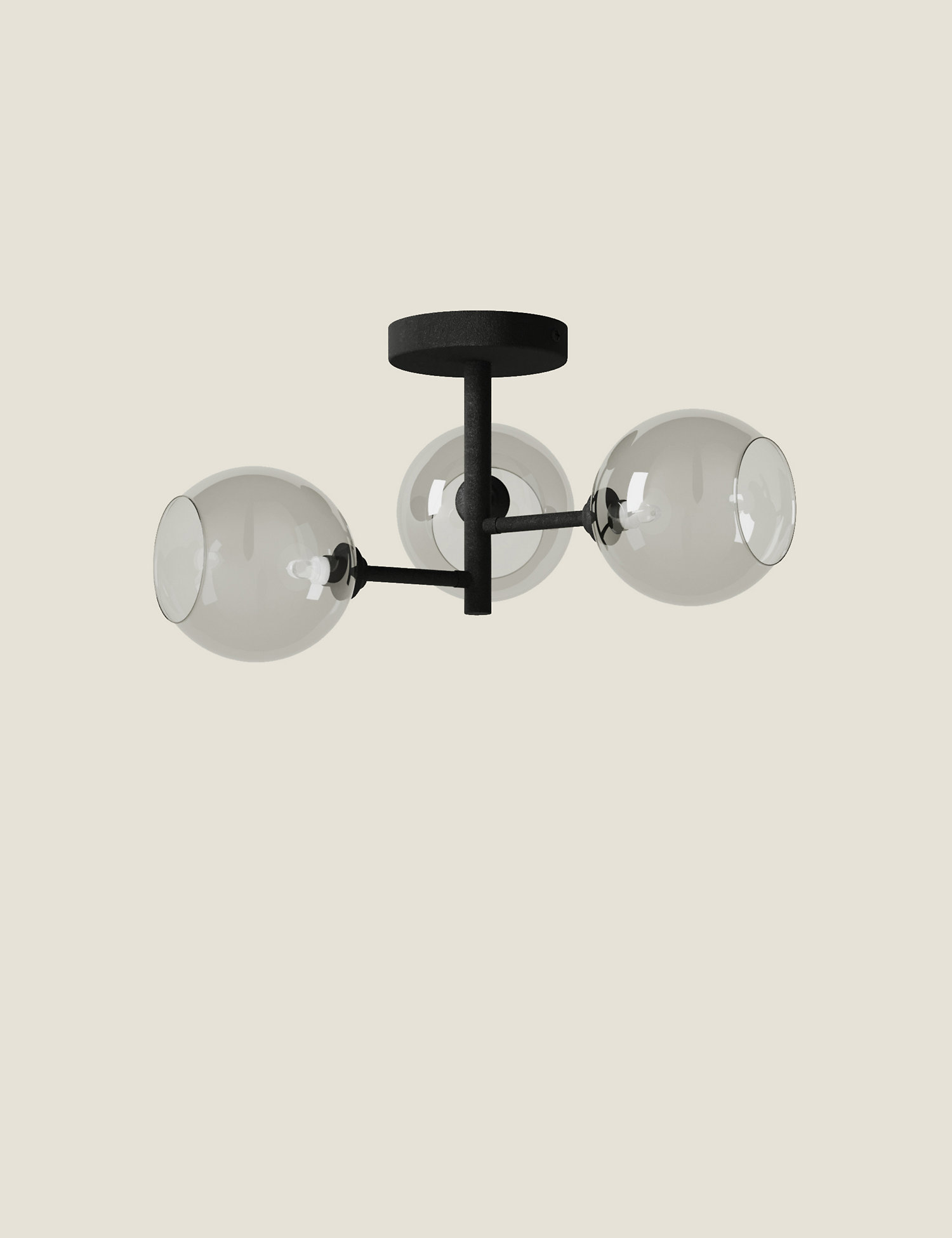 M&S 3 Light Globe Flush Ceiling Light