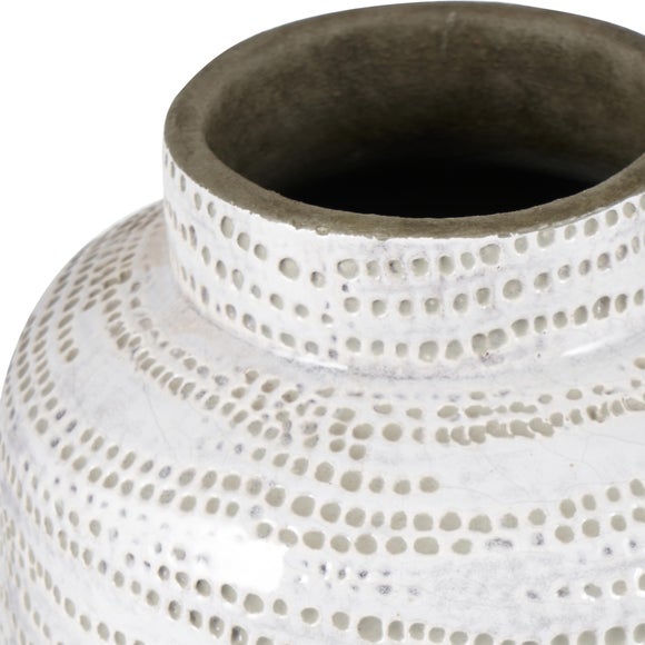 Alina White Stoneware Dot Vase 2
