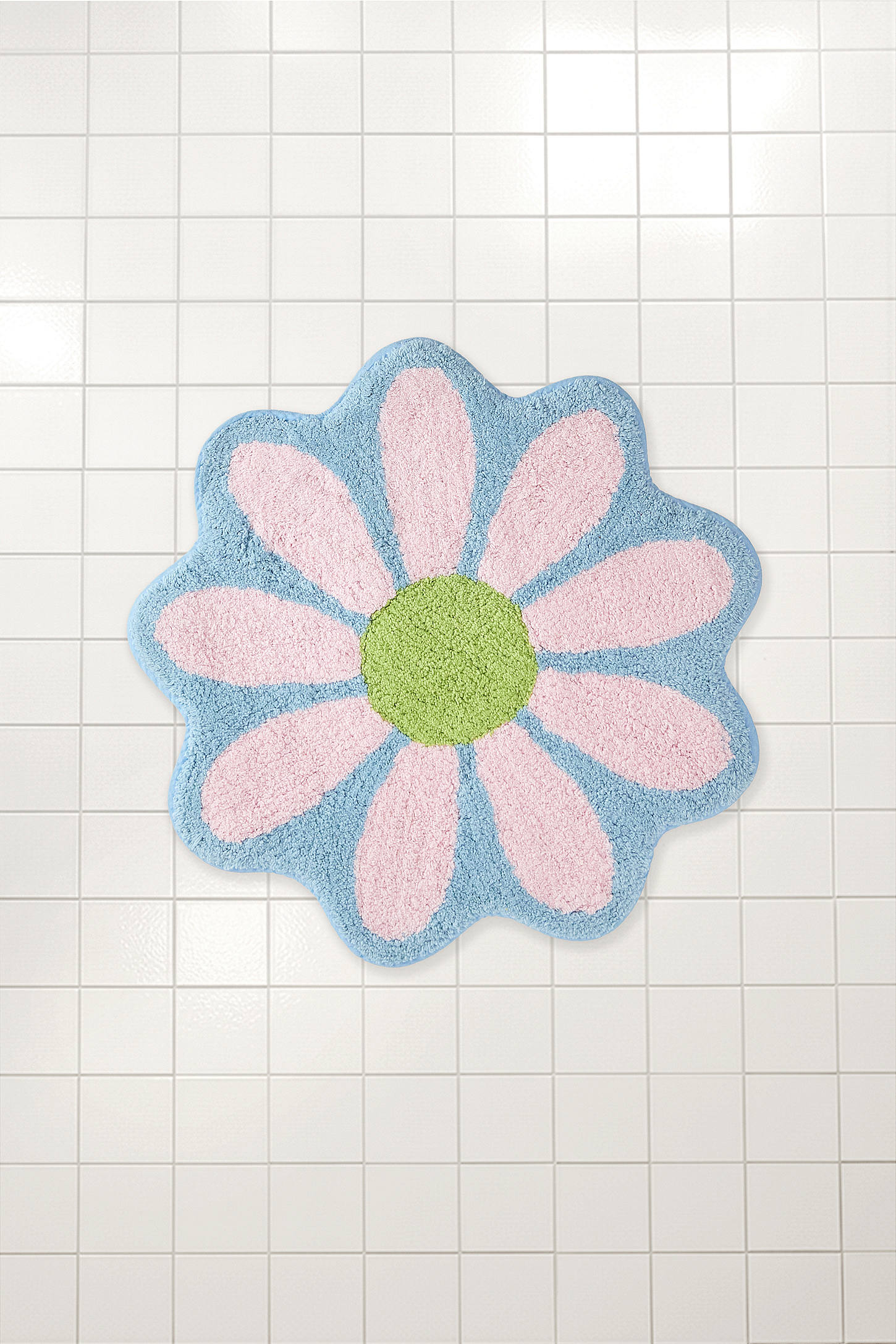 Blue Daisy Mini Bath Mat - Blue
