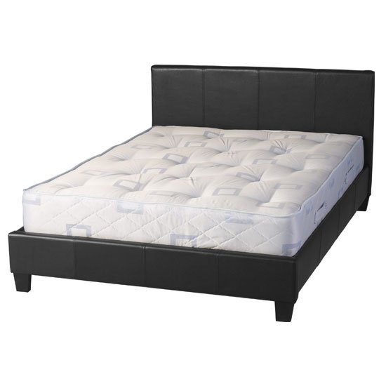 Prado Faux Leather King Size Bed In Black