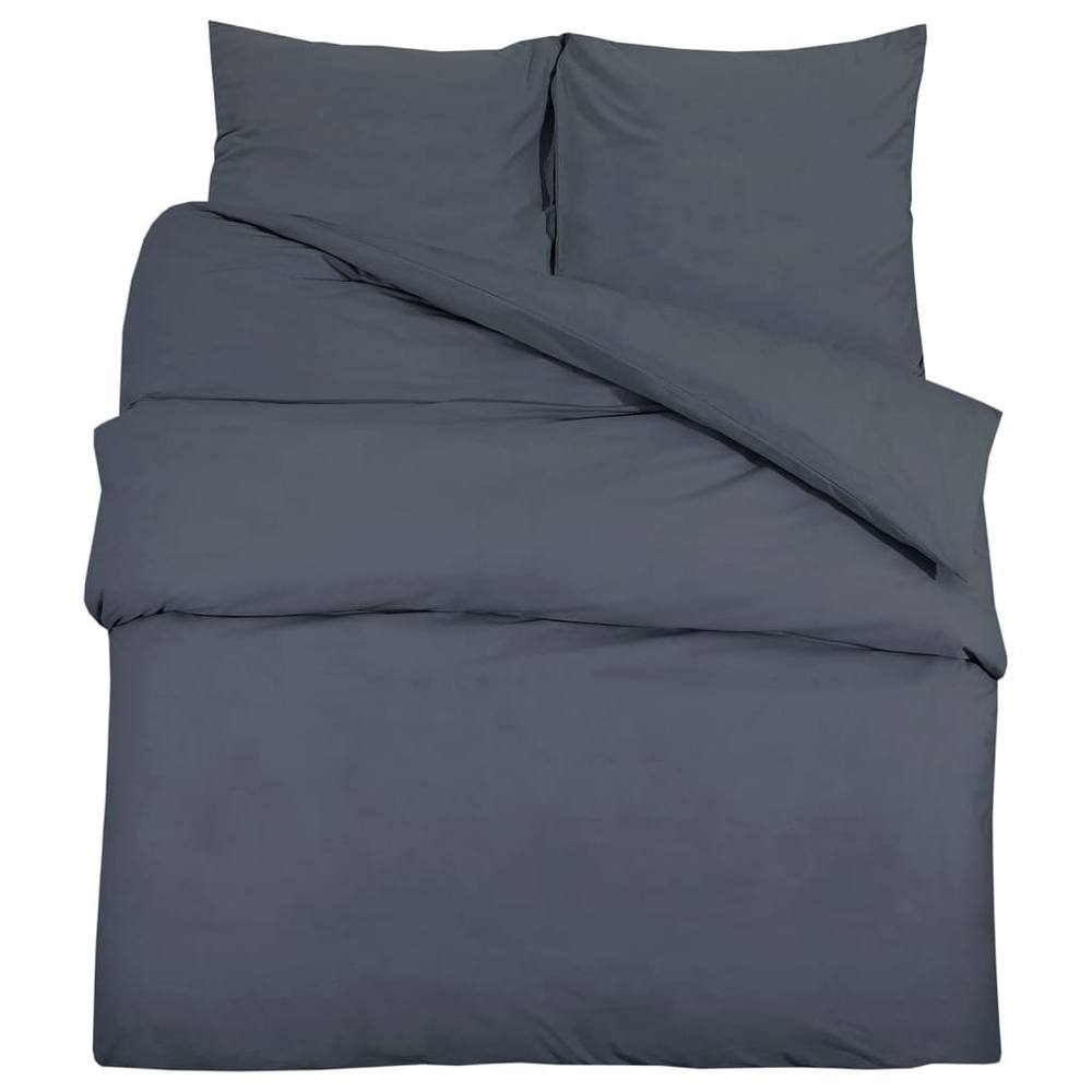 Berkfield Home Duvet Cover Set Anthracite 155x220 cm Cotton in Charcoal