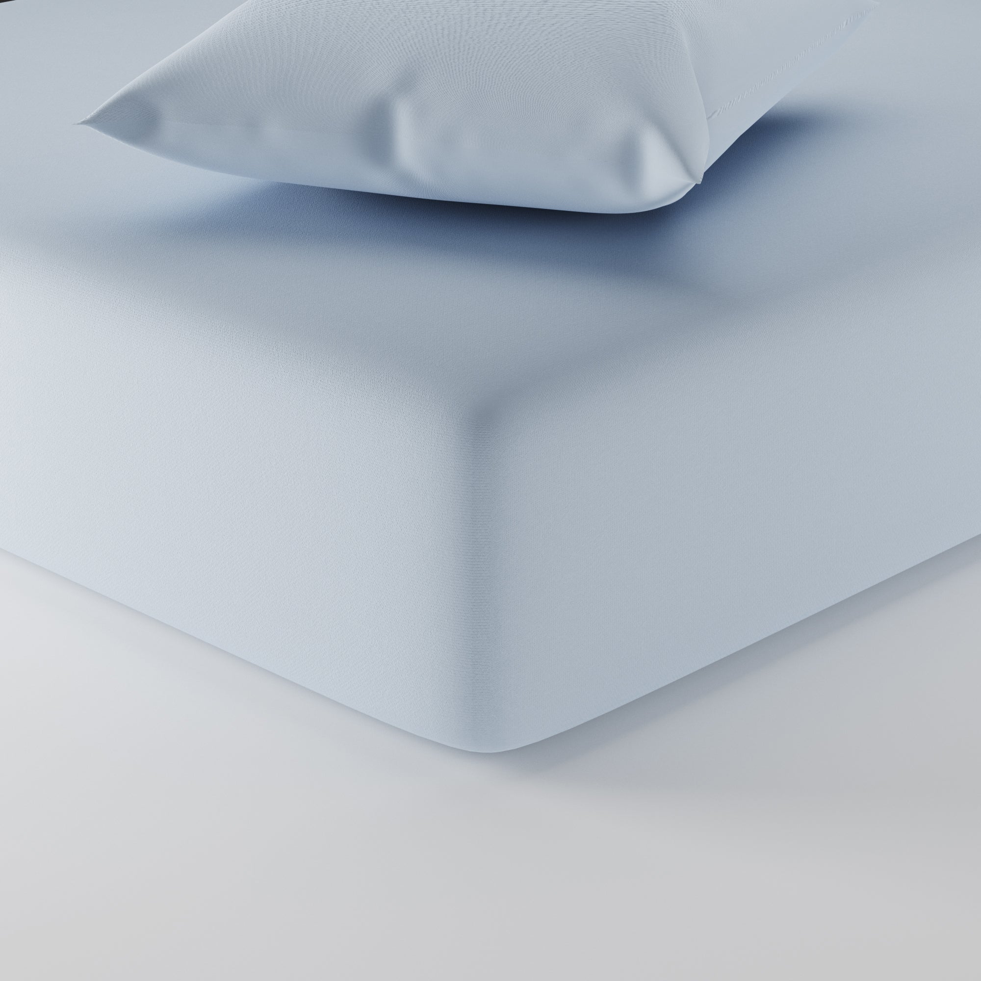 Plain 100% Cotton 200 Thread Count Fitted Sheet Blue