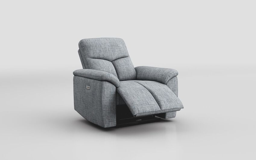 Blue Fabric Caselle Power Recliner Chair