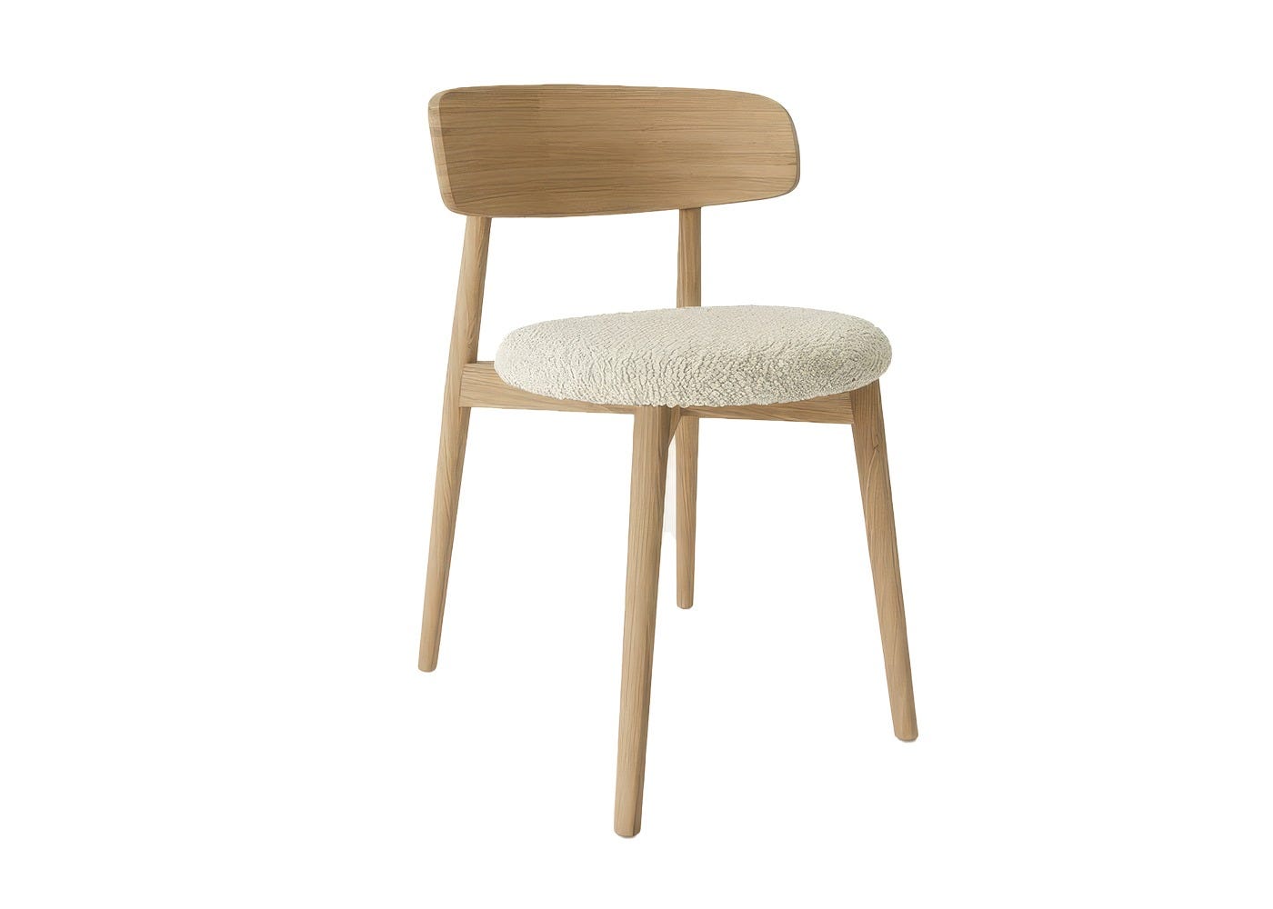 Paul Rogers Cover Wood Chair Upholstered Ivory Oak C2 Act-02