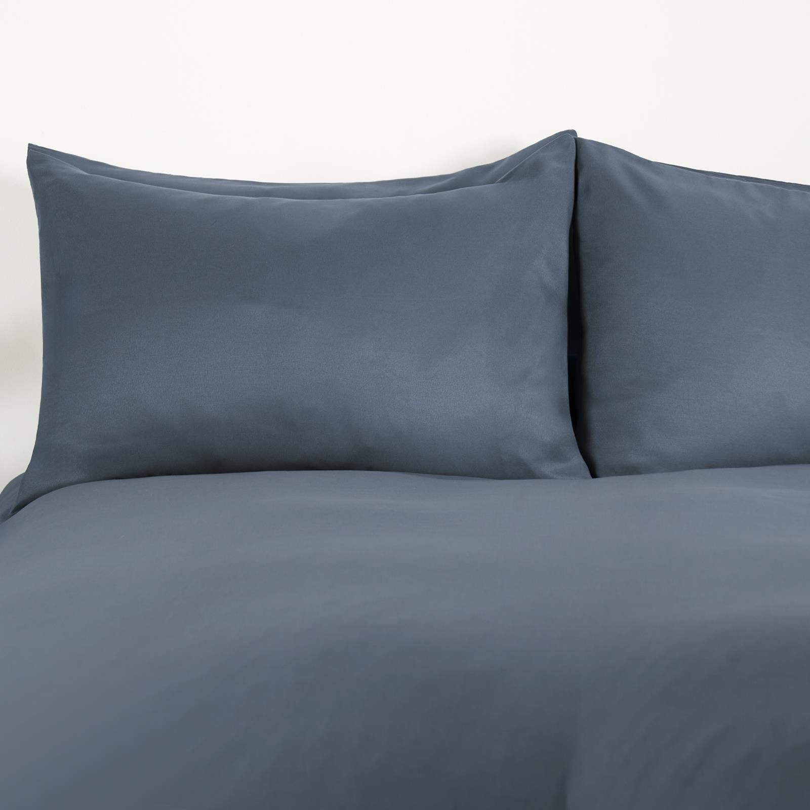 OHS 2 Pack Soft Microfibre Wrinkle Resistant Housewife Pillowcases in Mid Blue