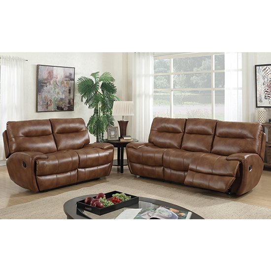 Orionis Recliner 2 Seater And 3 Seater Sofa Suite In Brown