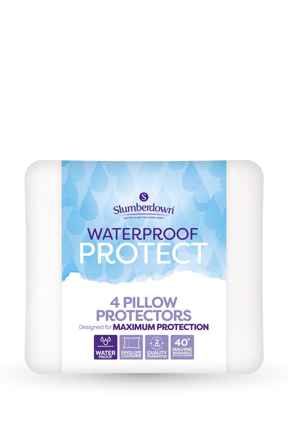 Slumberdown 4 Pack Waterproof Protect Pillow Protector in White