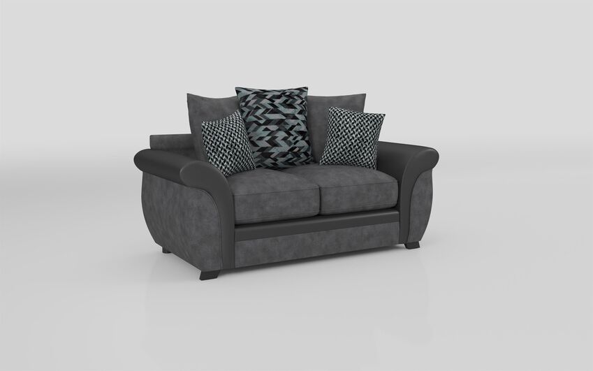ScS Living Grey Kadie Fabric 2 Seater Scatter Back Sofa