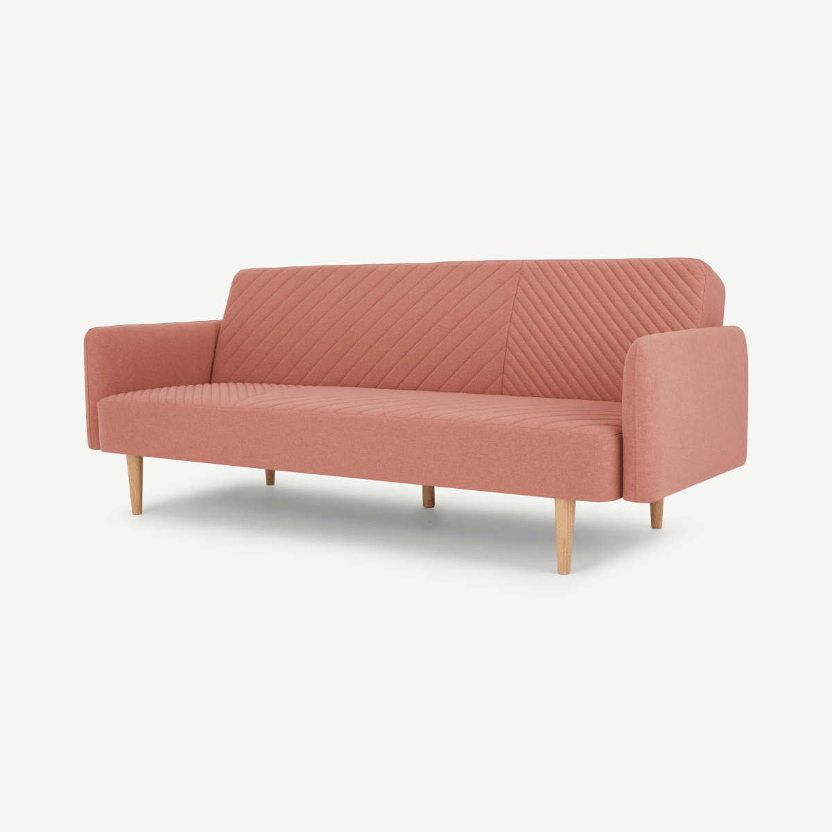 Ryson Click Clack Sofa Bed with Arms, Dusk Pink Fabric