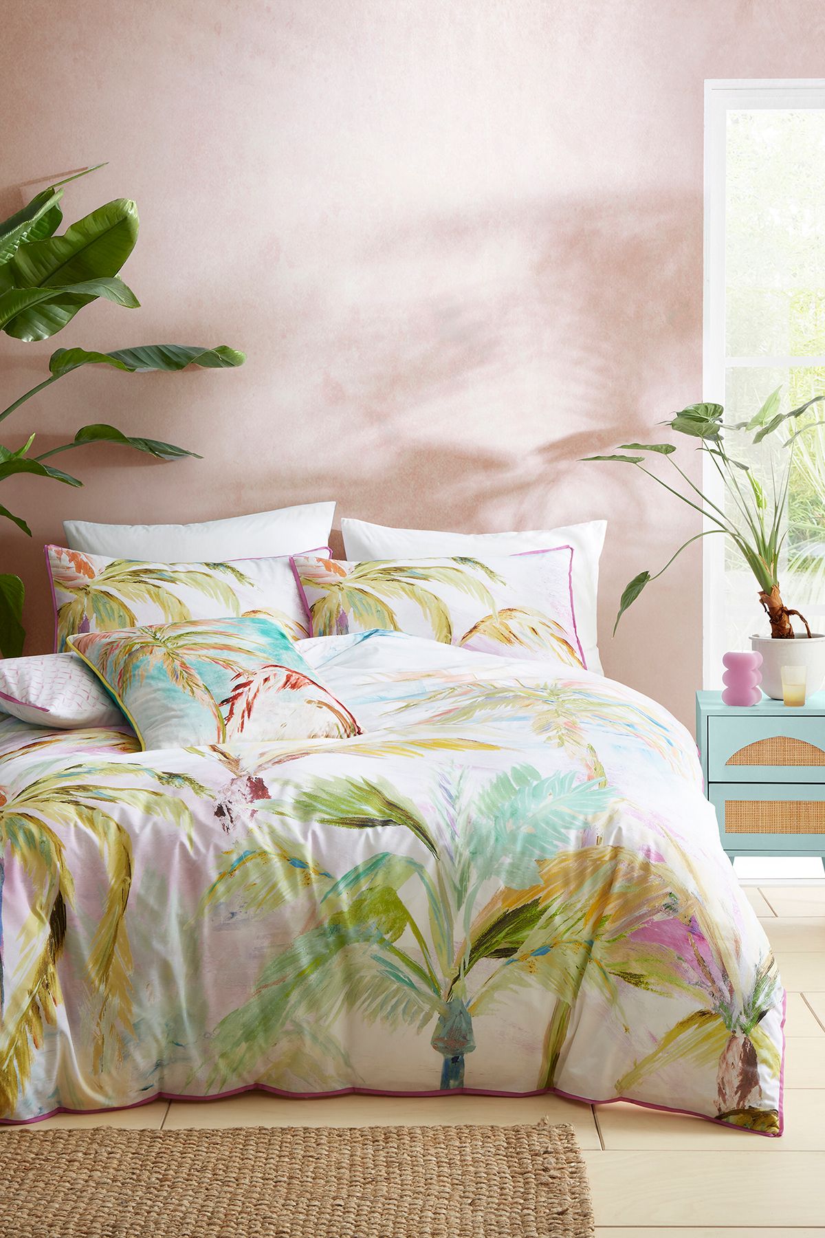Appletree 'Leilani' 100% Cotton Tropical Print Duvet Cover Set in Green 4
