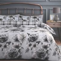 Velosso Cassia Floral Duvet Cover Set in Grey