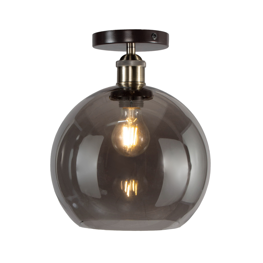 Carter Industrial Flush Ceiling Light, Bronze