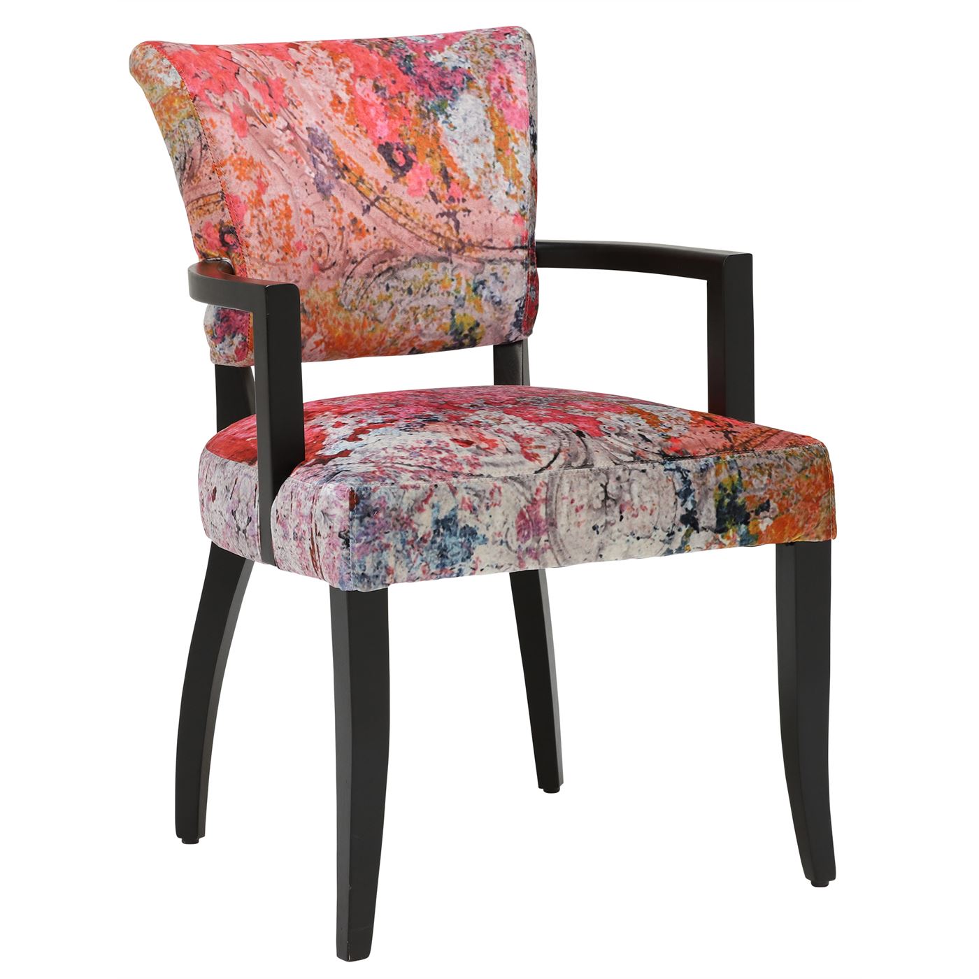Timothy Oulton Mimi Faded and Degraded Dining Chair with Arms - Multiple - Velvet - Faded - W60 x D66 x H90cm - Barker & Stonehouse