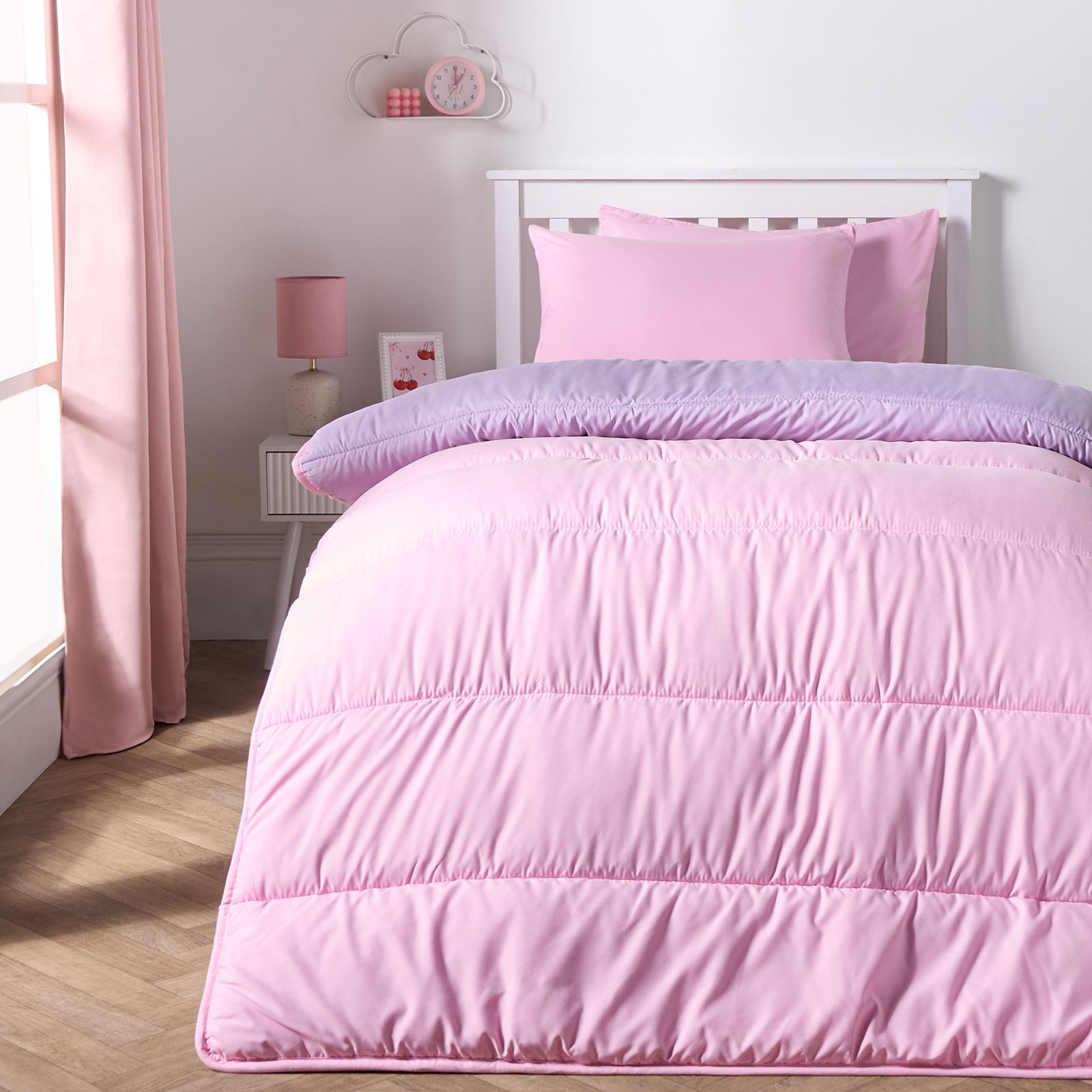 OHS Soft Coverless 10.5 TOG Duvet Set Pillowcase Quilted Cover in Lilac