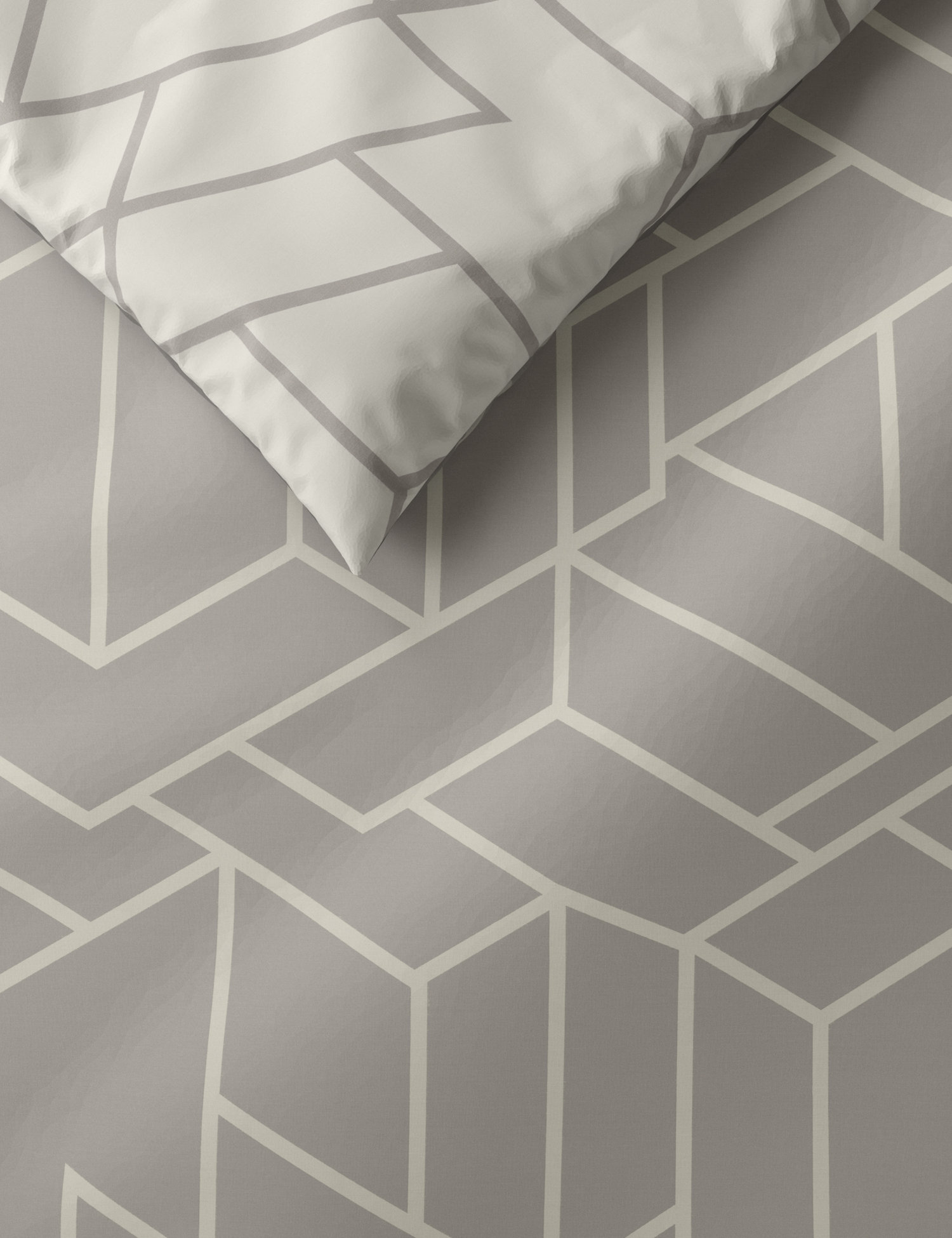 M&S Unisex Cotton Blend Geometric Bedding Set