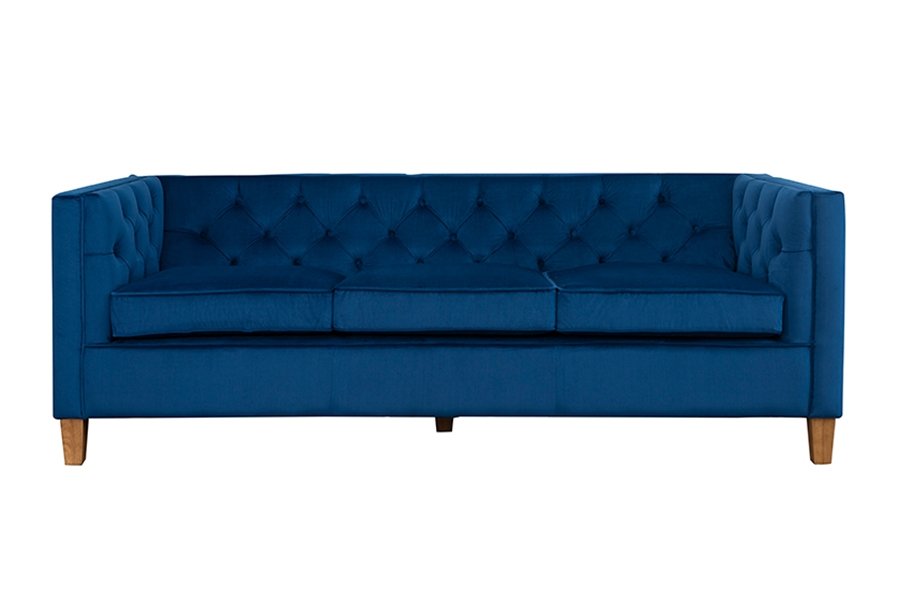 Miasto 3 Seater Sofa Ink Blue Velvet
