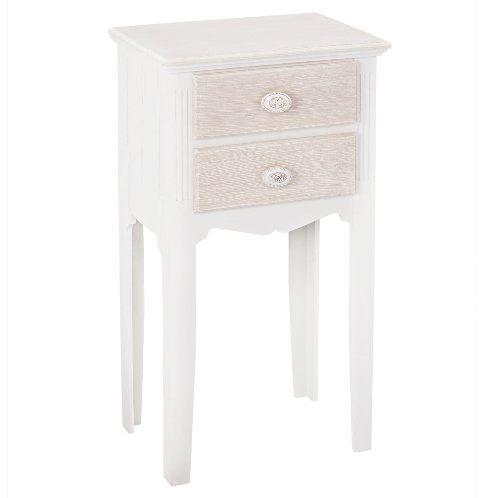 Jule 2 Drawer Nightstand White/Natural