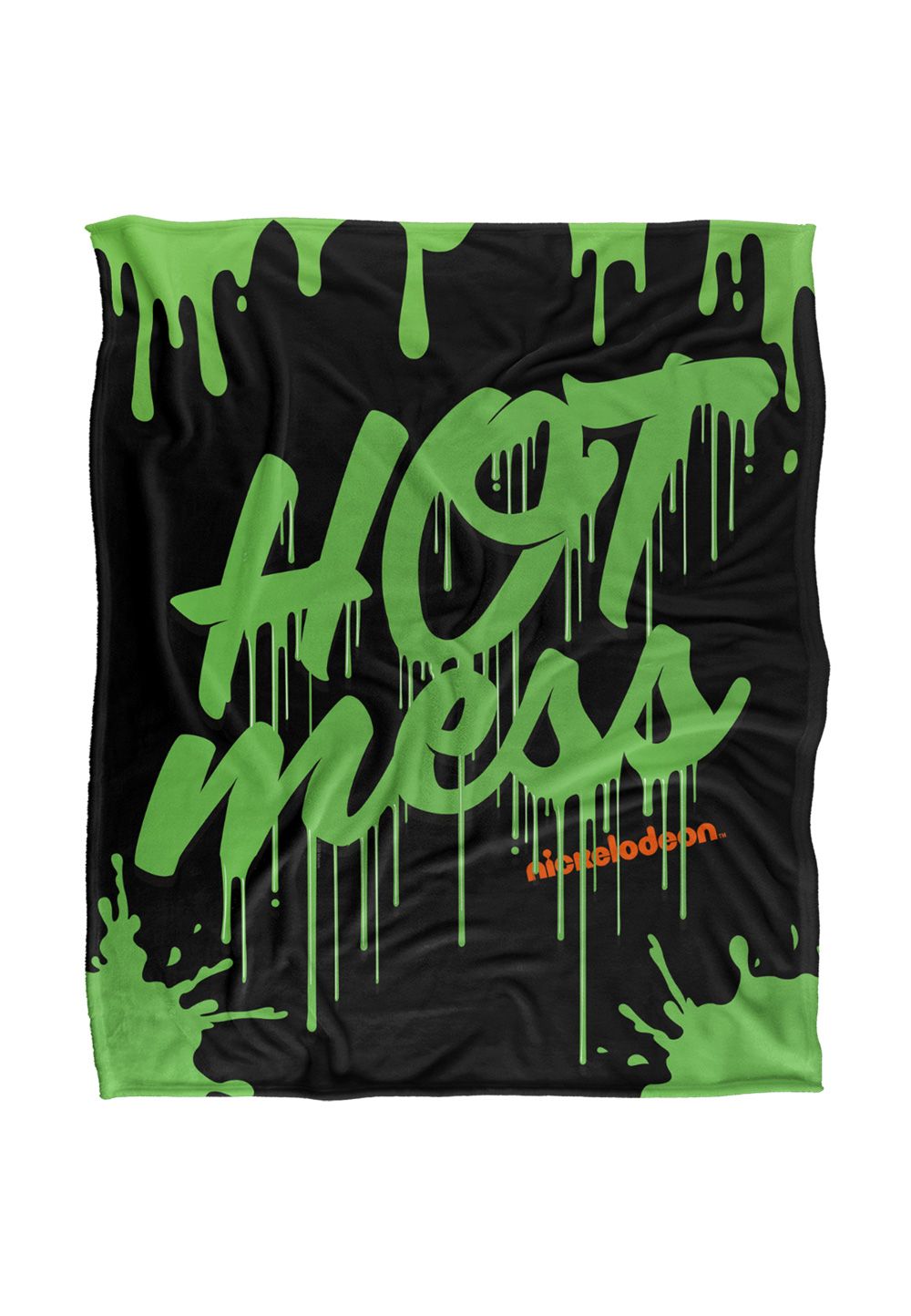 Nickelodeon Slime Hot Mess Silky Touch Super Soft Throw Blanket 152 X 127 cm in White