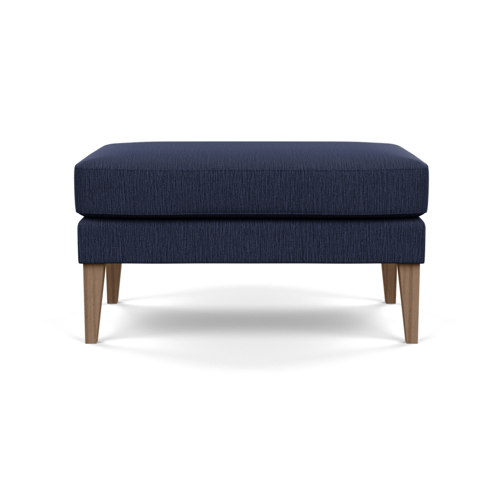 Heal's Richmond Ottoman Smart Linen Mix Navy Tinted Ash Feet