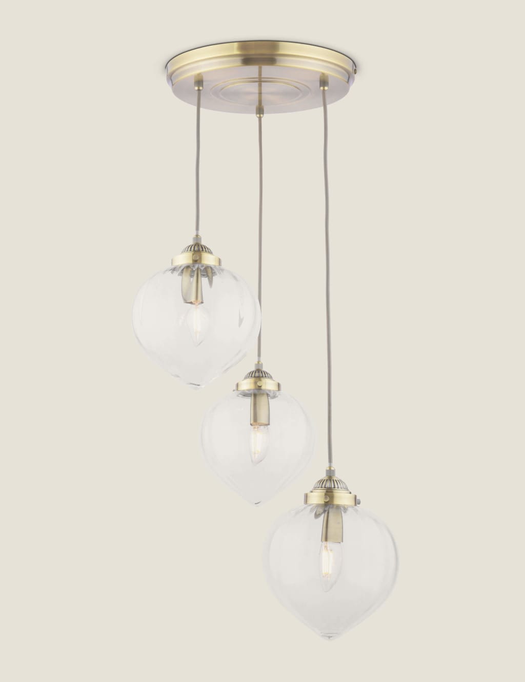 Laura Ashley Whitham Multi-Light Cluster Pendant Light Antique Brass
