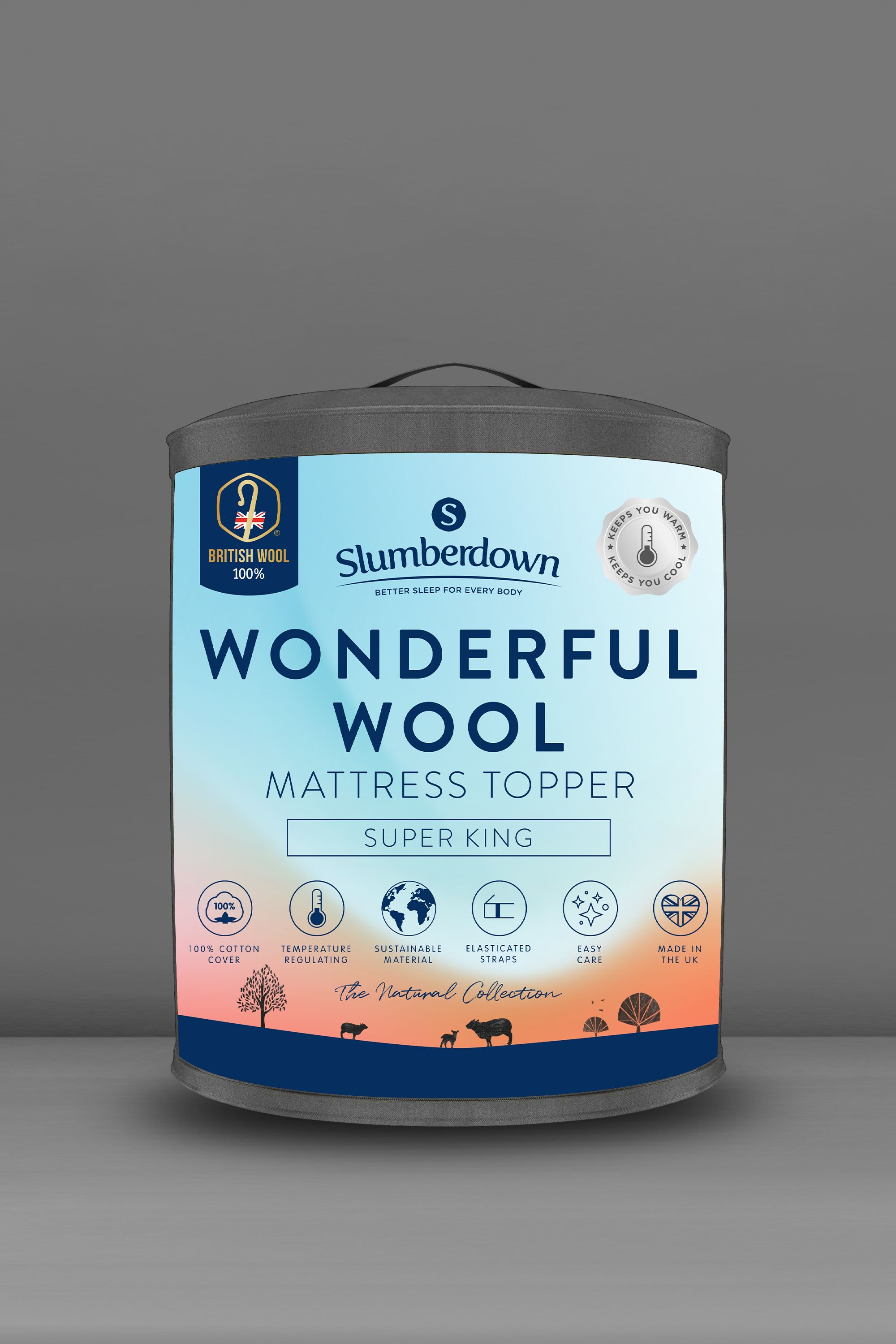 Slumberdown Wonderful Wool Mattress Topper in White