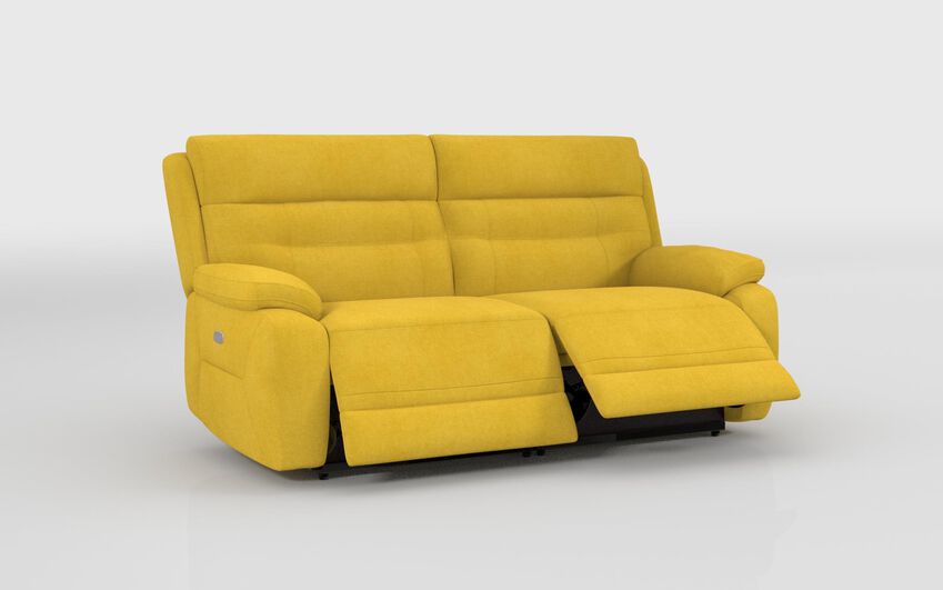 Green Fabric Fenton 3 Seater Power Recliner Sofa