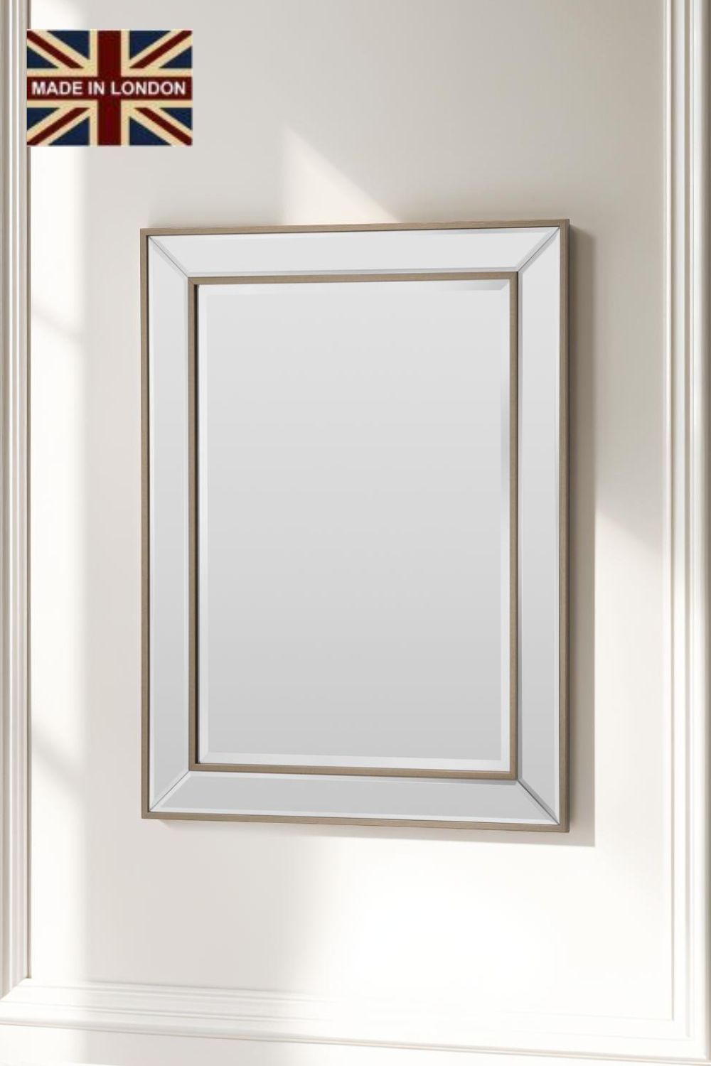 Yearn Mirrors Angled Wall Mirror Brass 95x120.5cm in Metallic Gold