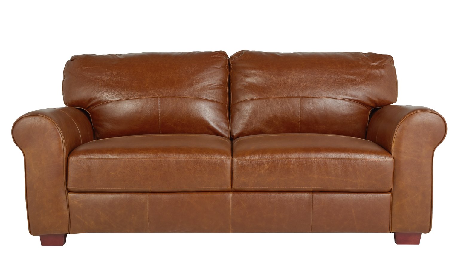 Habitat Salisbury 3 Seater Leather Sofa - Tan