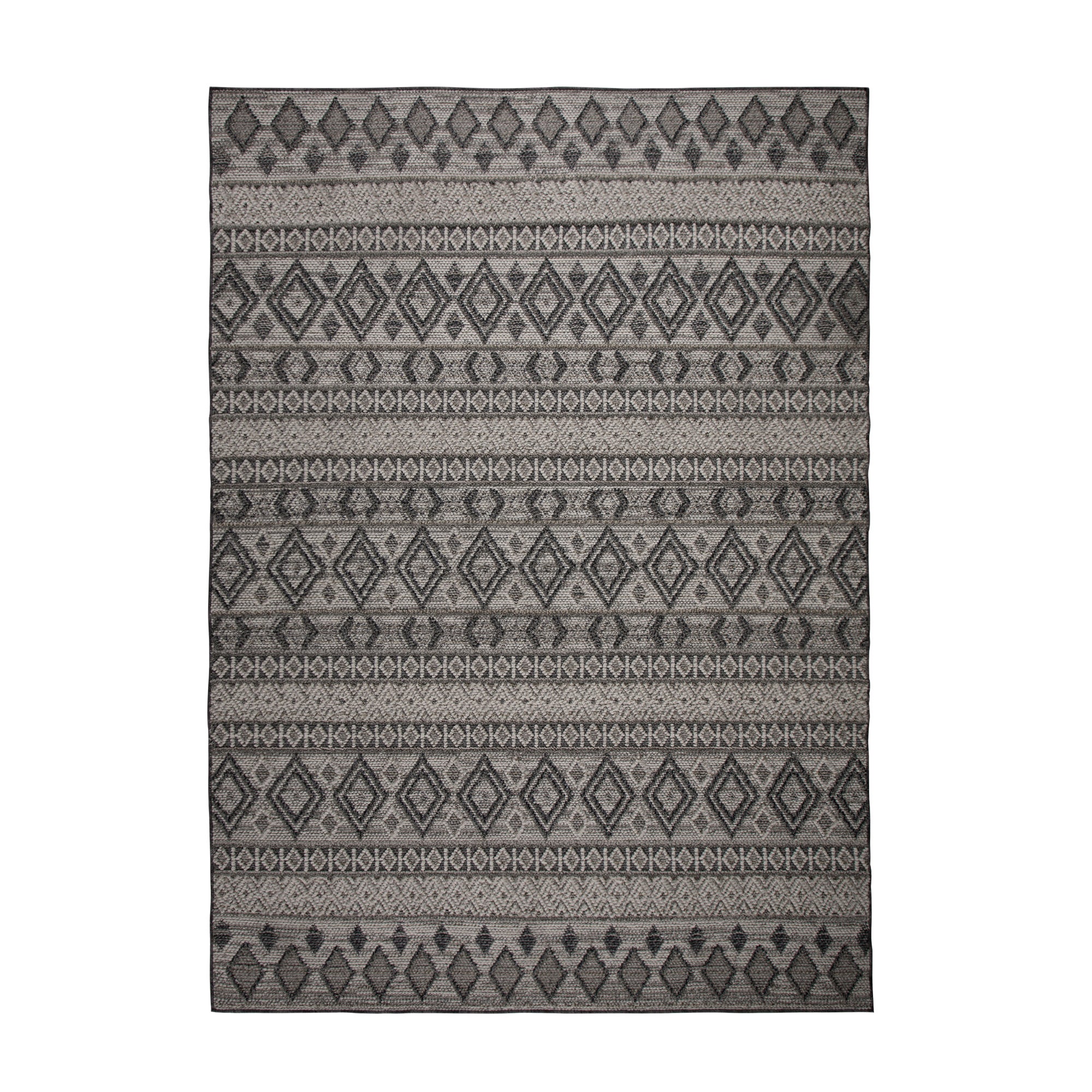 Herne Geometric Rug Grey, Beige and White