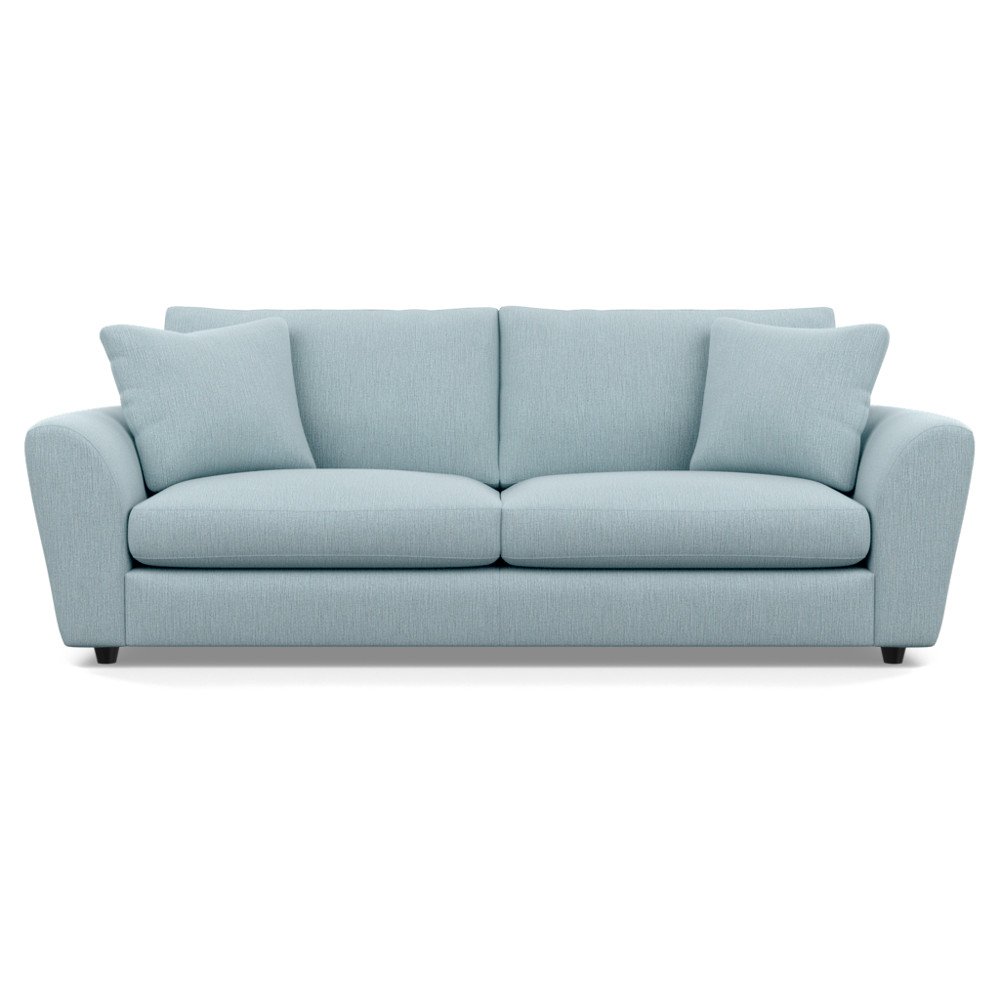 Heal's Snooze 5 Seater Sofa Smart Linen Mix Duck Egg Black Feet