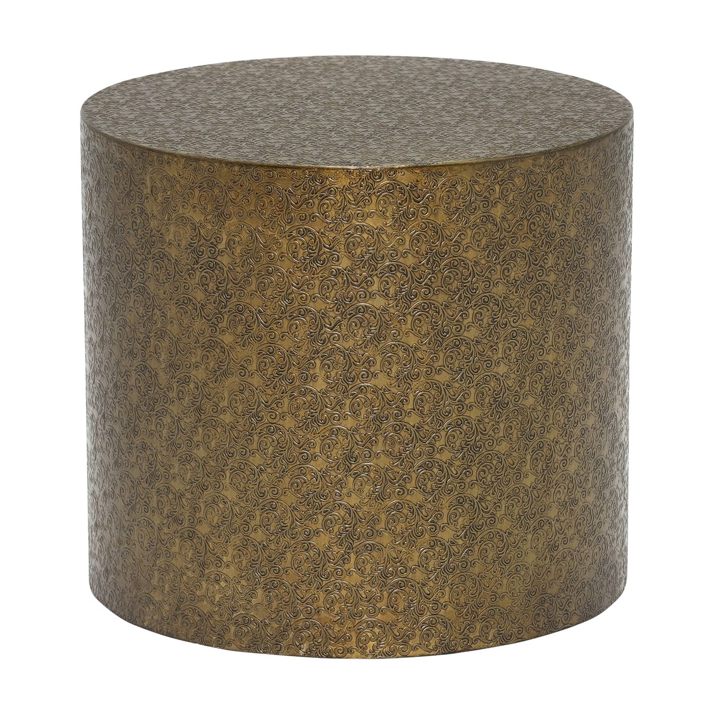 Tolfa Drum Side Table, Brass