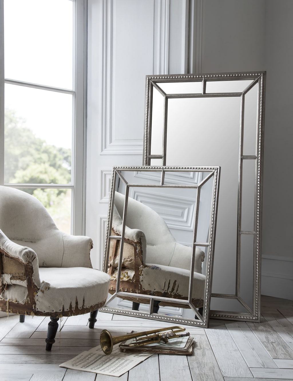 Gallery Direct Lawson Extra Large Rectangular Wall Mirror Silver