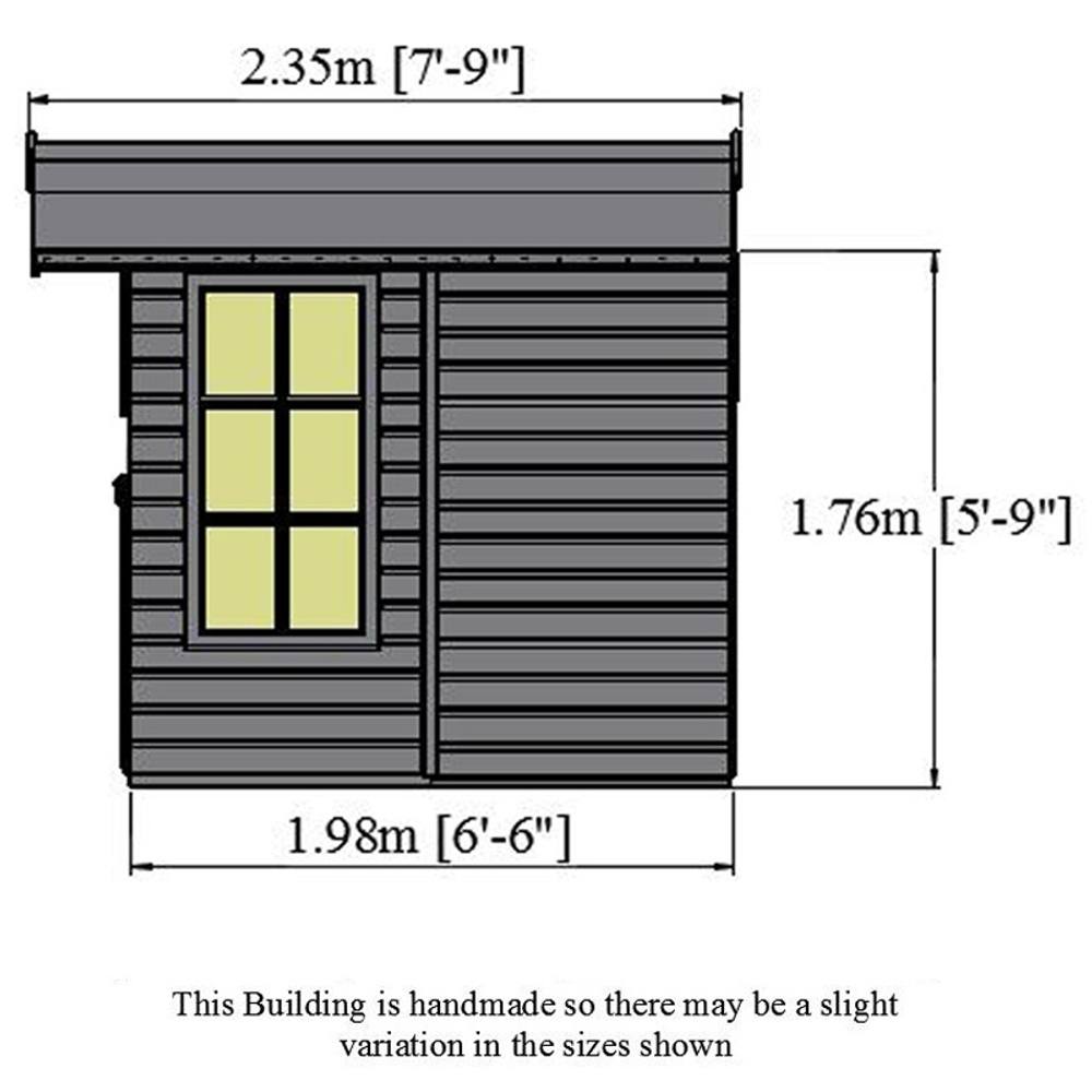 Shires Kensington Shiplap Summerhouse Garden Sun Room Approx 7 x 7 Feet in Brown 4