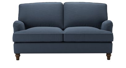 Bluebell 2 Seat Sofa Bed in Midnight Blue Brushed Linen Cotton - sofa.com