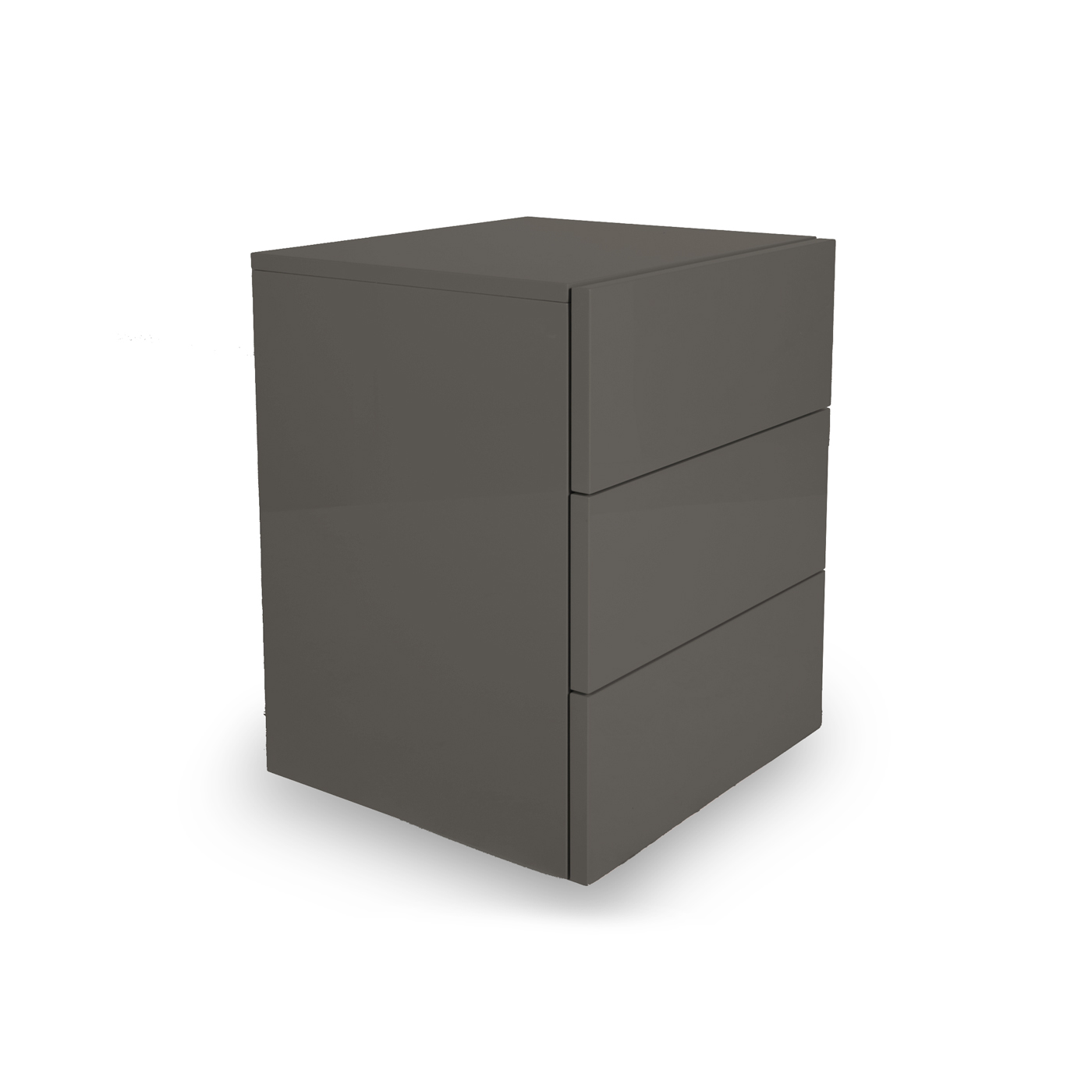Heal's Space 3 Draw Bedside Unit Lead Gloss Lacquer