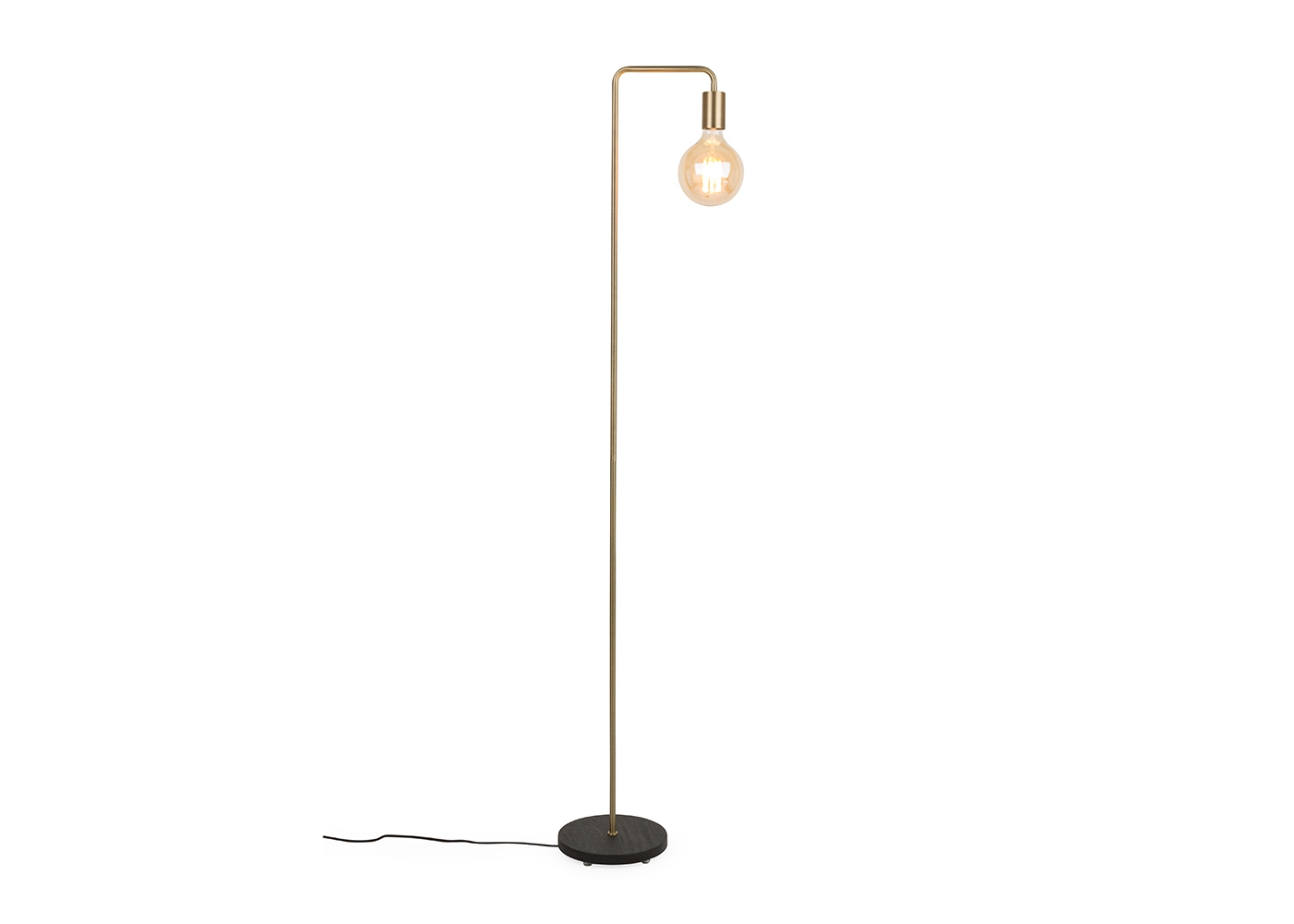 Heal's Junction Floor Lamp Walnut Base Brass