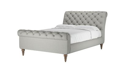 Knightsbridge Double Bed in Houndstooth Soft Sustainable Wool - sofa.com