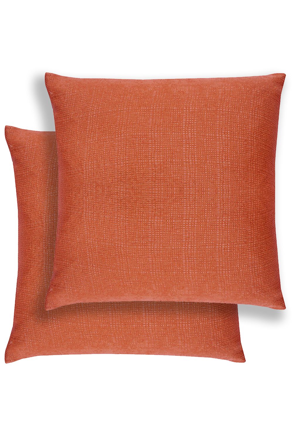Enhanced Living Pair of Matrix Textured Double Sided Zip Opening Piped Edge Cushion Covers - 43x43cm - Cases Only in Orange