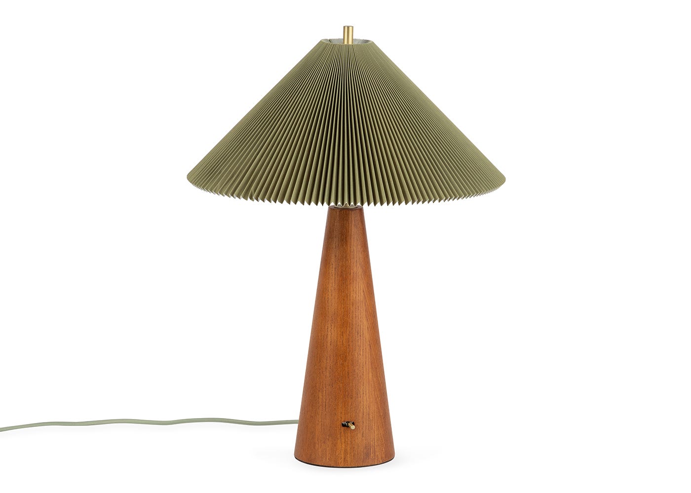 Heal's Woodland Table Lamp Sage Pleat/Wood