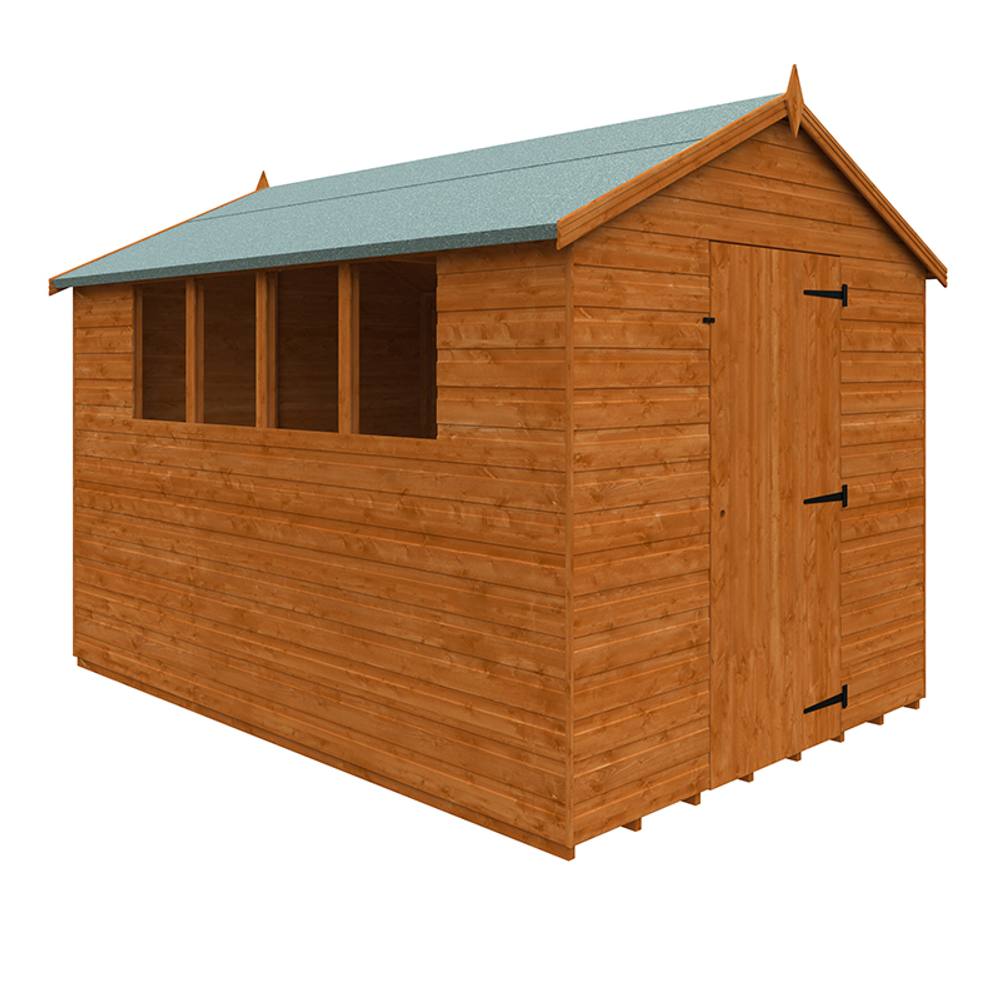 Buttercup Farm 10 x 7 Feet Super Apex 12mm Shed - Solid Wood/Softwood/Pine in Burnt Orange