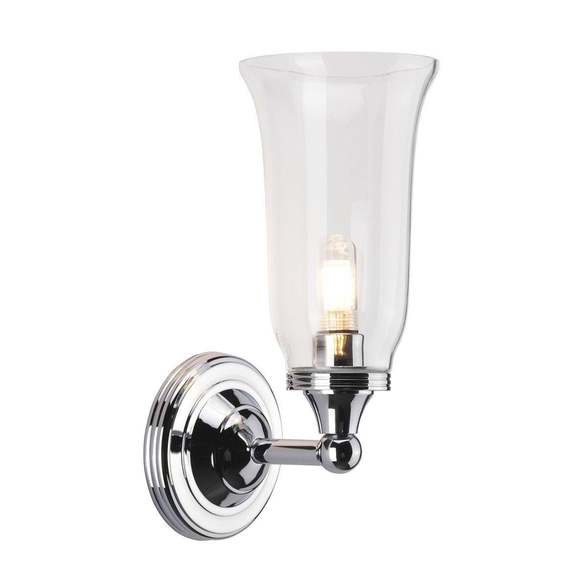 Netlighting Austen 1 Light Bathroom Wall Light Polished Chrome IP44 G9 in Grey