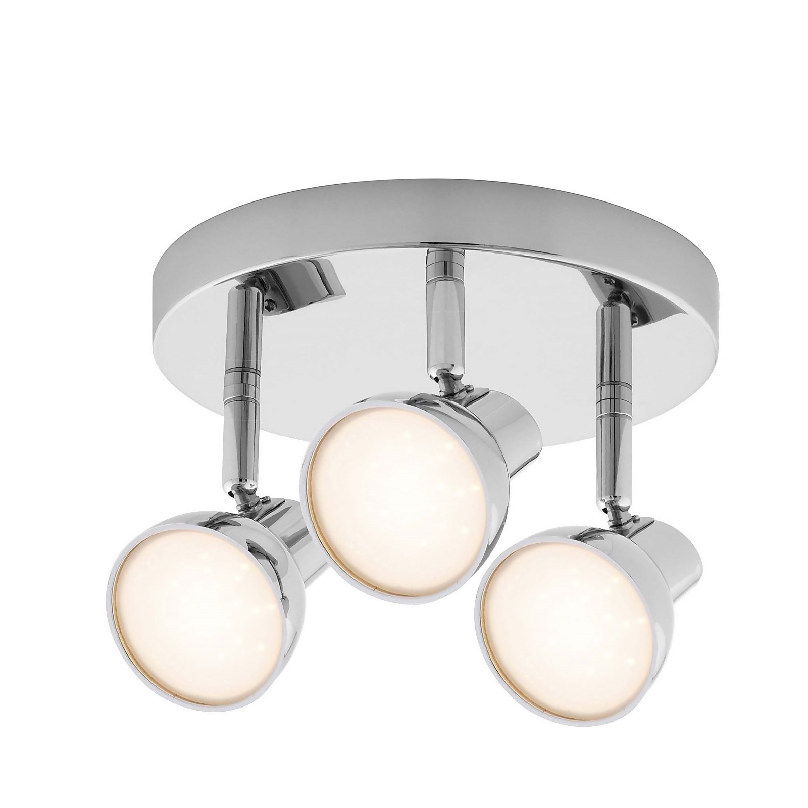 Verve Design Chrome Apollo 3 x 5W Round Plate LED Spotlight