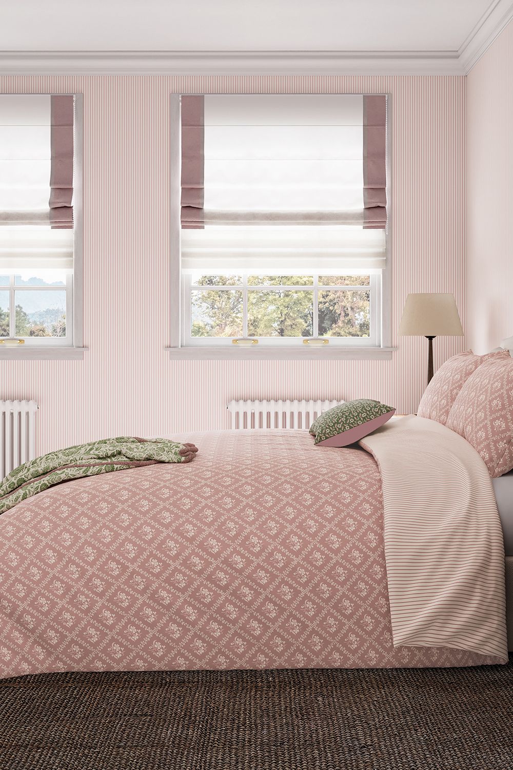 Helena Springfield 'Meadow Posy' Cotton Duvet Cover Set in Pink