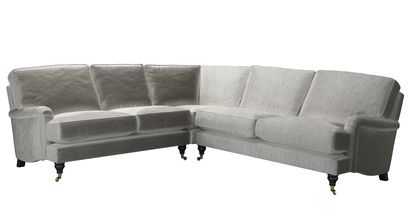 Bluebell Asym. Crn: LHF 2 Seat w RHF 2.5 Seat in Squirrel Cotton Matt Velvet - sofa.com