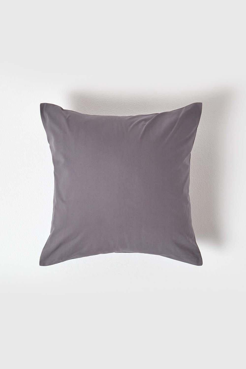 Homescapes Continental Egyptian Cotton Pillowcase 200 TC, 40 x 40 cm in Dark Grey